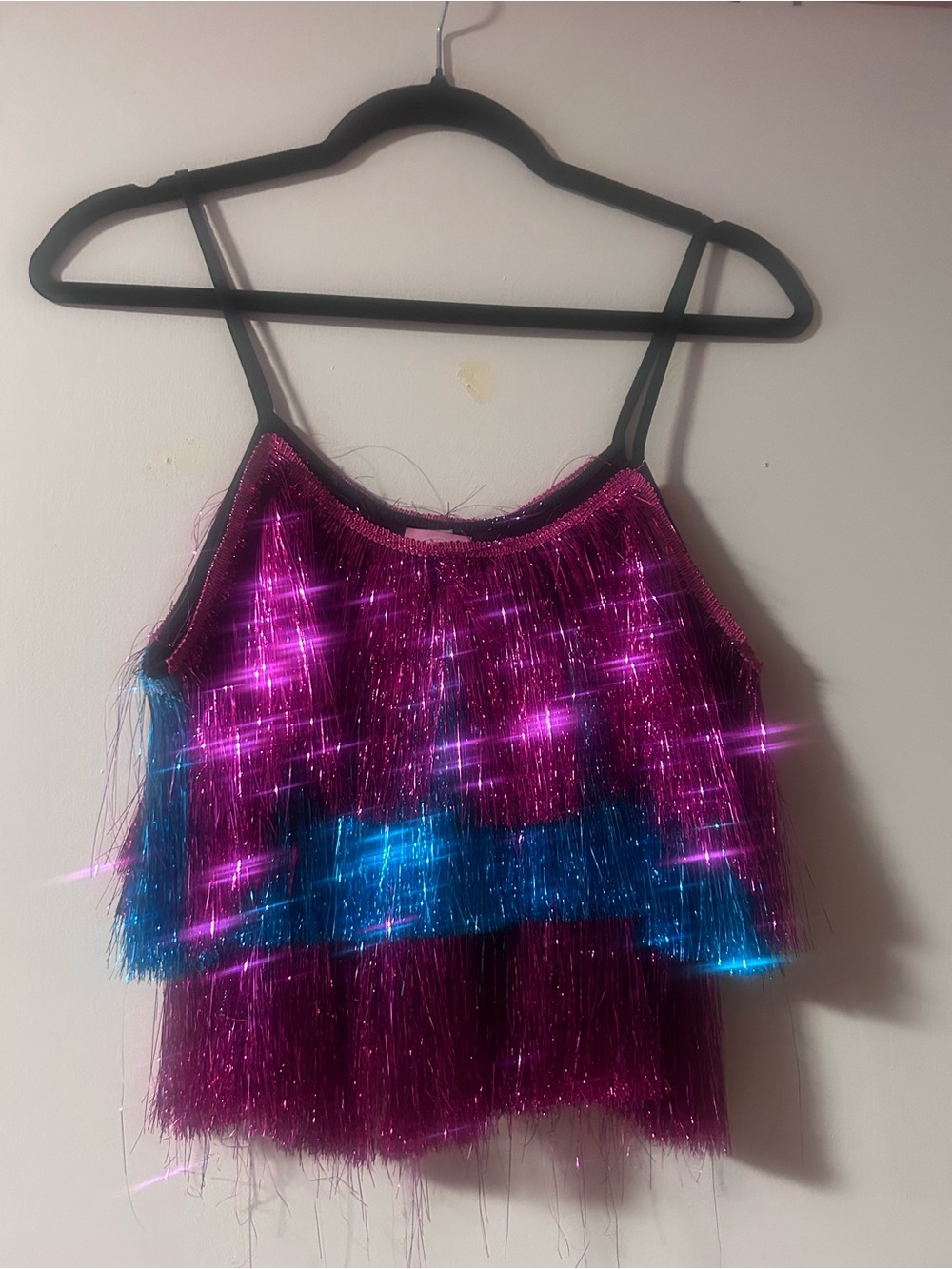 ✨ Velvet Outlaw Metallic Fringe Crop Top ✨